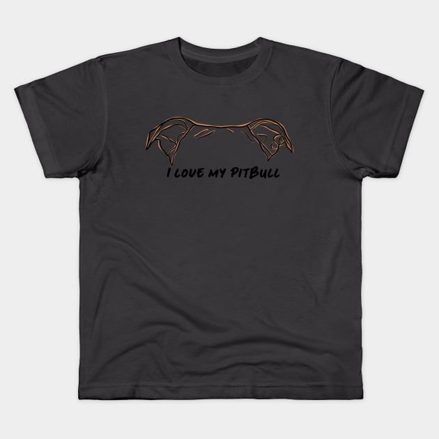 Pit Bull Love Kids T-Shirt by rmcbuckeye